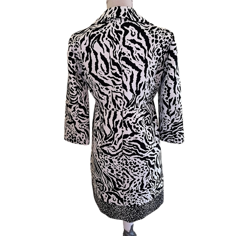 Andre Oliver Vintage Black And White Animal Print Coat 4 - Picture 8 of 11